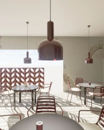 ambiente cafetería con celosía nature